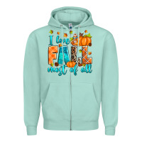 Seafoam I love Fall most of all Zipper Hoodie - RanaPortraitStore