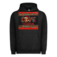 Pigment Black love christmas highland cow and turquoise gemstone Urban Hoodie - Jasminsmagicworld