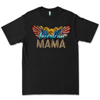 Black Western American Mama With Sunflowers Premium Tee - LillyAllenDesigns