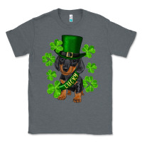 Charcoal Heather st. patricks day lucky dachshund puppy Classic Tee - RanaPortraitStore