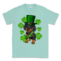 Seafoam st. patricks day lucky dachshund puppy Classic Tee - RanaPortraitStore