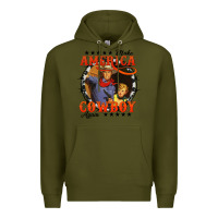 Army Green make america cowboy again Premium Hoodie - AdoDesignShop