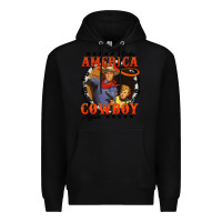 Black make america cowboy again Premium Hoodie - AdoDesignShop