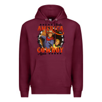 Burgundy make america cowboy again Premium Hoodie - AdoDesignShop