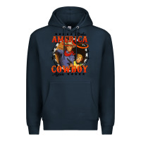 Navy make america cowboy again Premium Hoodie - AdoDesignShop
