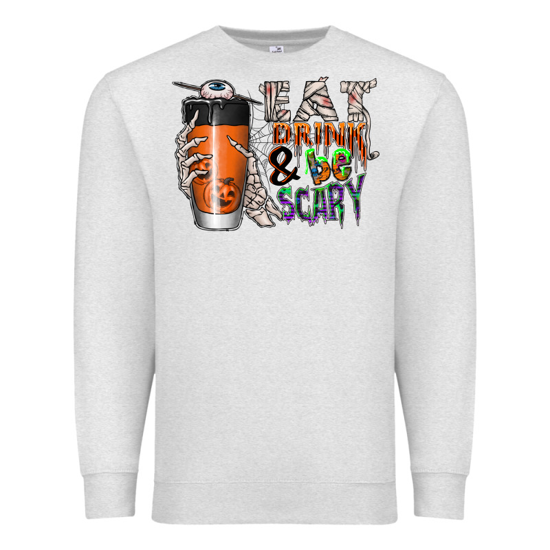 Eat Drink Be Scary Premium Sweatshirt by CowhideDigitalArt | Teevron