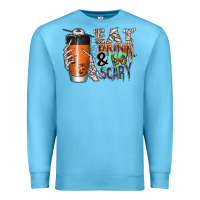 Ocean Blue Eat drink be scary Premium Sweatshirt - CowhideDigitalArt