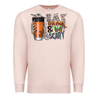 Pale Pink Eat drink be scary Premium Sweatshirt - CowhideDigitalArt