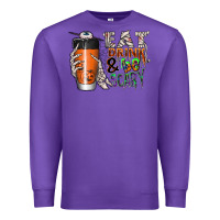 Purple Eat drink be scary Premium Sweatshirt - CowhideDigitalArt