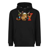 Black christmas joy cow Heavyweight Hoodie - RanaPortraitStore