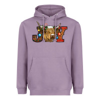 Lavender christmas joy cow Heavyweight Hoodie - RanaPortraitStore