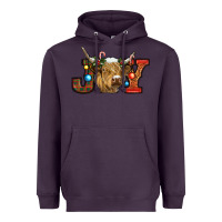 Plum christmas joy cow Heavyweight Hoodie - RanaPortraitStore