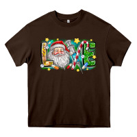 Chocolate Brown Love Santa Heavy Core Tee - CowhideDigitalArt