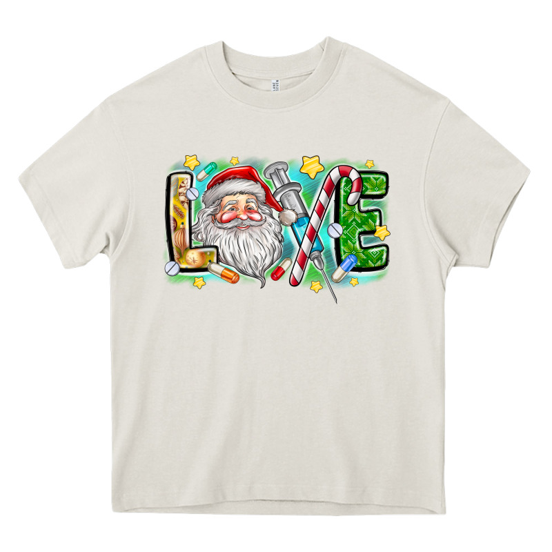 Love Santa Heavy Core Tee by CowhideDigitalArt | Teevron