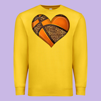 Basketball Heart Premium Sweatshirt Designed By Hra Design Shop