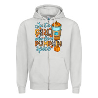 Dove Grey Just a girl who loves pumpkin spice Zipper Hoodie - RanaPortraitStore
