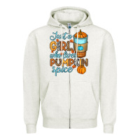Oatmeal Heather Just a girl who loves pumpkin spice Zipper Hoodie - RanaPortraitStore