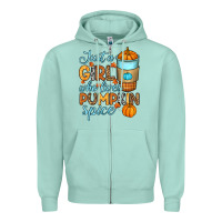 Seafoam Just a girl who loves pumpkin spice Zipper Hoodie - RanaPortraitStore