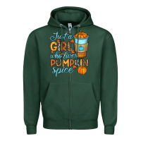 Sports Green Just a girl who loves pumpkin spice Zipper Hoodie - RanaPortraitStore