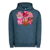 Pigment Midnight Navy breast cancer coffee cups Urban Hoodie - NancyCooperArtShop