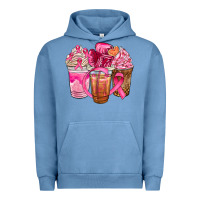 Pigment Pebble Blue breast cancer coffee cups Urban Hoodie - NancyCooperArtShop
