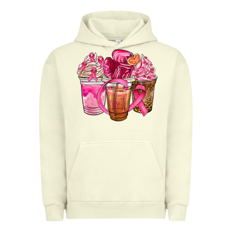 Breast Cancer Coffee Cups Urban Hoodie by NancyCooperArtShop | Teevron