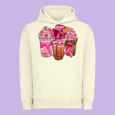 Breast Cancer Coffee Cups Urban Hoodie Designed By Nancycooperartshop