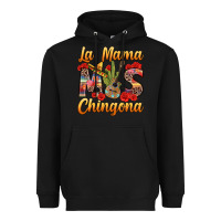 Black La Mama mas Chingona Heavyweight Hoodie - texasbilliewilder