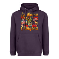 Plum La Mama mas Chingona Heavyweight Hoodie - texasbilliewilder