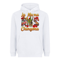 White La Mama mas Chingona Heavyweight Hoodie - texasbilliewilder