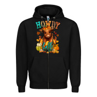 Black Hay there Fall pumpkin heifer Zipper Hoodie - RanaPortraitStore