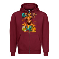 Burgundy Hay there Fall pumpkin heifer Zipper Hoodie - RanaPortraitStore