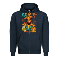 Navy Hay there Fall pumpkin heifer Zipper Hoodie - RanaPortraitStore