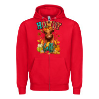 Red Hay there Fall pumpkin heifer Zipper Hoodie - RanaPortraitStore