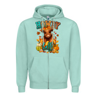 Seafoam Hay there Fall pumpkin heifer Zipper Hoodie - RanaPortraitStore