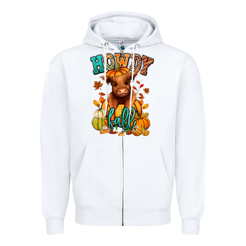 Hay There Fall Pumpkin Heifer Zipper Hoodie by RanaPortraitStore | Teevron