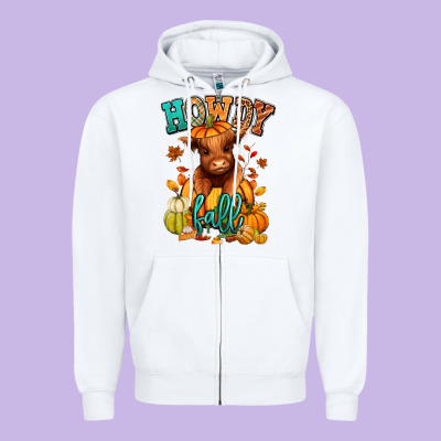 Zipper Hoodie Hay there Fall pumpkin heifer