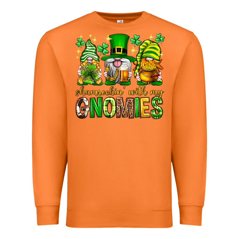 St. Patrick's Day Shamrockin' With My Gnomies Premium Sweatshirt by Neo Western | Teevron