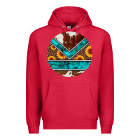 Cardinal turquoise cowhide leopard sunflowers round Premium Hoodie - Artiststas