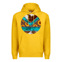 Lemon turquoise cowhide leopard sunflowers round Premium Hoodie - Artiststas