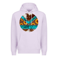 Lilac turquoise cowhide leopard sunflowers round Premium Hoodie - Artiststas