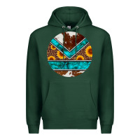 Sports Green turquoise cowhide leopard sunflowers round Premium Hoodie - Artiststas