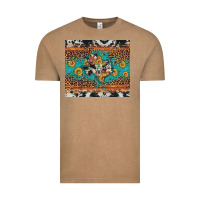 Vintage Coffee bull skull texas map sunflower leopard cowhide Vintage Tee - Artiststas