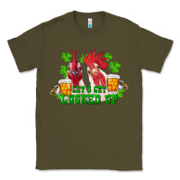 Army Green st. patricks day roosters lets get lucked up Classic Tee - RanaPortraitStore