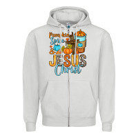 Dove Grey Pumpkin spice and Jesus Christ Zipper Hoodie - RanaPortraitStore