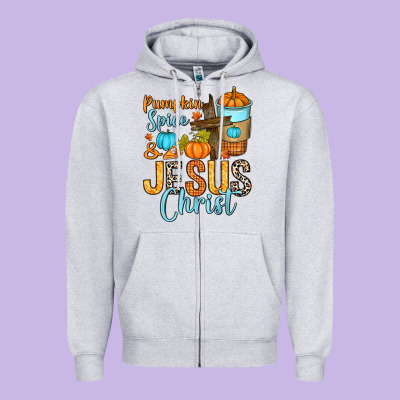Zipper Hoodie Pumpkin spice and Jesus Christ