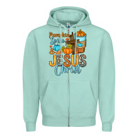 Seafoam Pumpkin spice and Jesus Christ Zipper Hoodie - RanaPortraitStore
