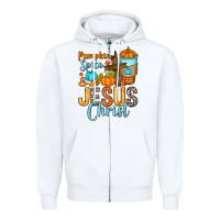 White Pumpkin spice and Jesus Christ Zipper Hoodie - RanaPortraitStore