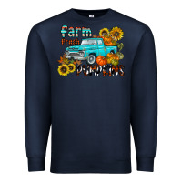 Navy farm fresh pumpkin Premium Sweatshirt - CowhideDigitalArt