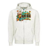 Oatmeal Heather Pumpkin spice junkie Zipper Hoodie - RanaPortraitStore